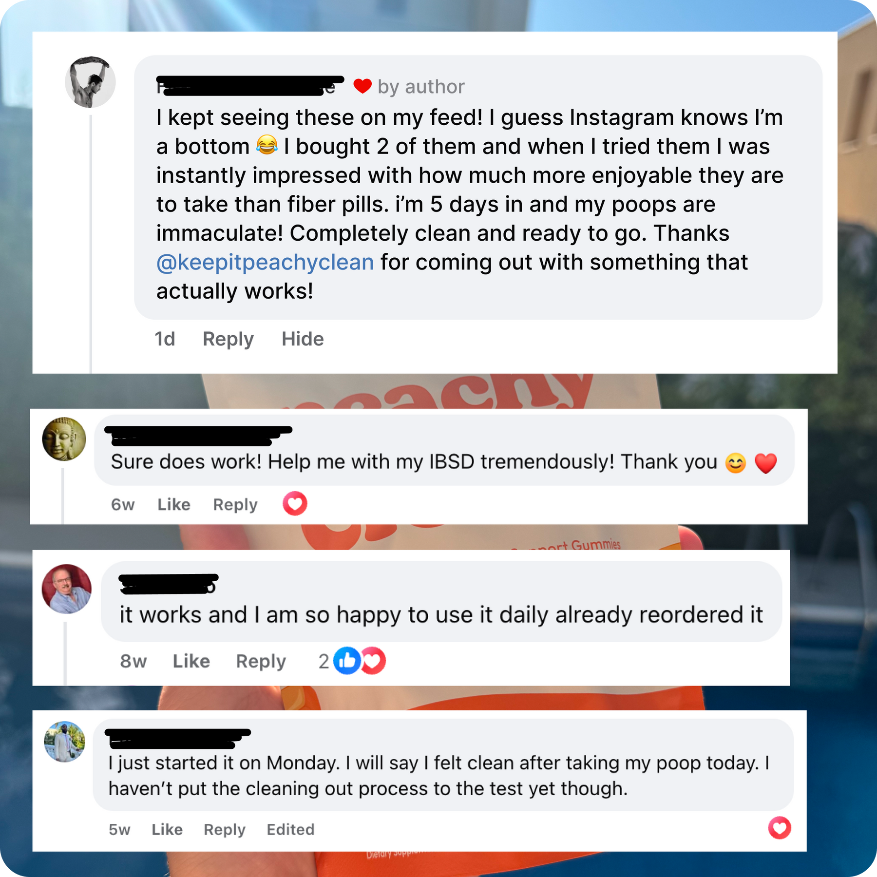 Peachy Clean Sugar-Free Pre+Probiotic Fiber Gummie